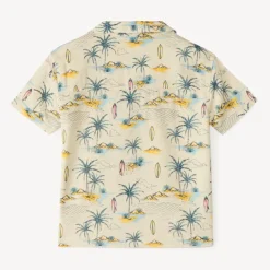 Korte mouw tropisch bedrukte shirt jongens