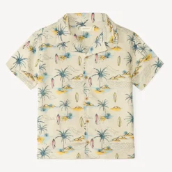 Korte mouw tropisch bedrukte shirt jongens