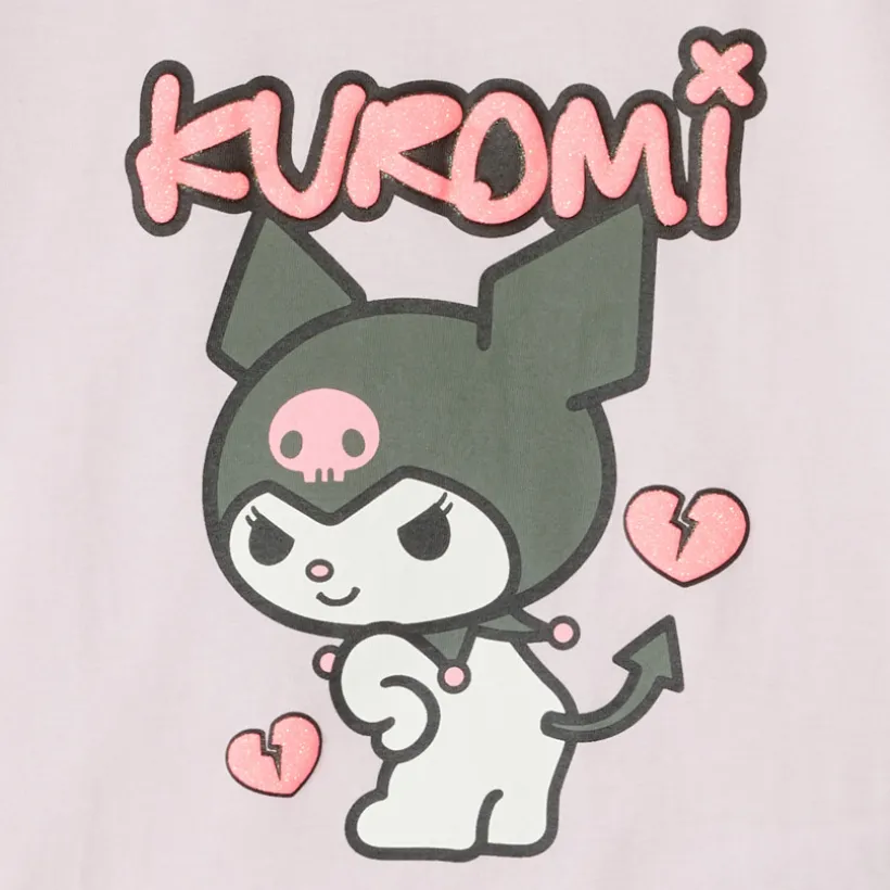 Korte mouw t-shirt Kuromi Hello Kitty meisjes