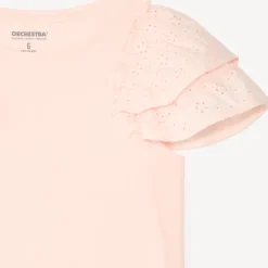 Korte mouw T-shirt met Engelse borduursel meisjes