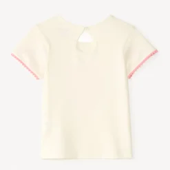 Korte mouw t-shirt met kruiseloze palmboom borduursel voor babymeisjes