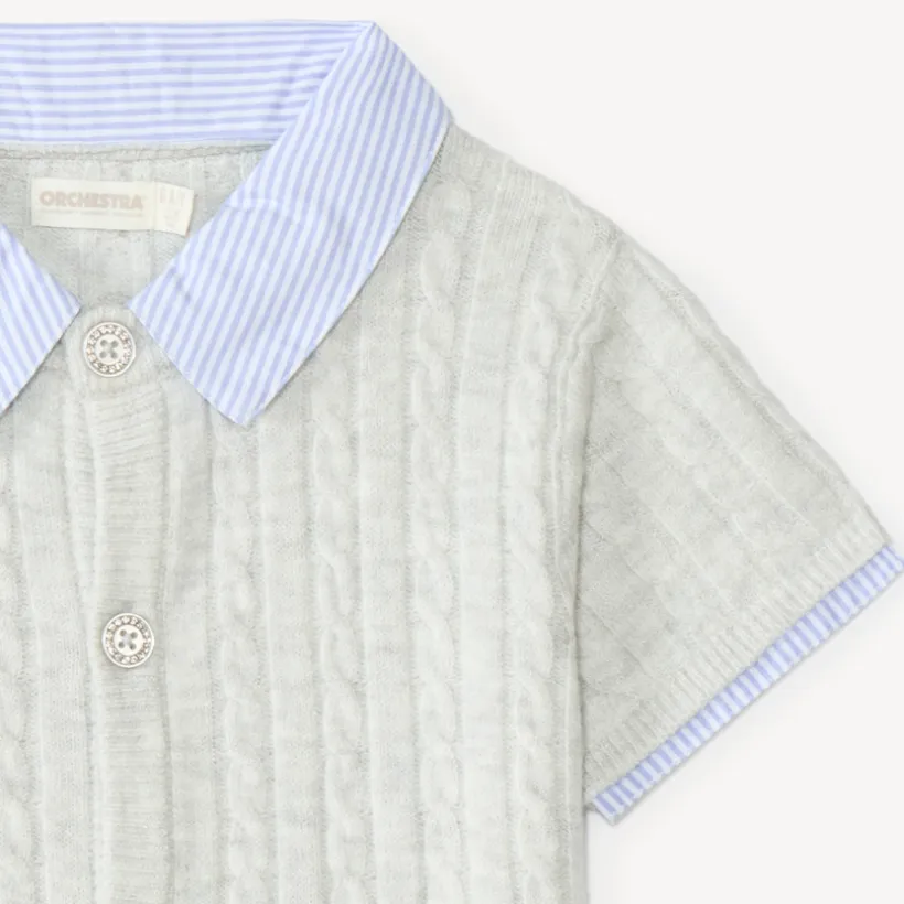 Korte mouw vest voor meisjes met blouse inzet