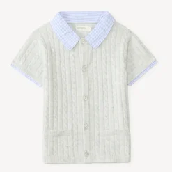 Korte mouw vest voor meisjes met blouse inzet