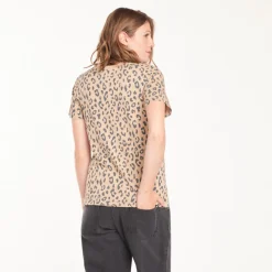 Korte mouw zwangerschaps T-shirt met voedingsrits