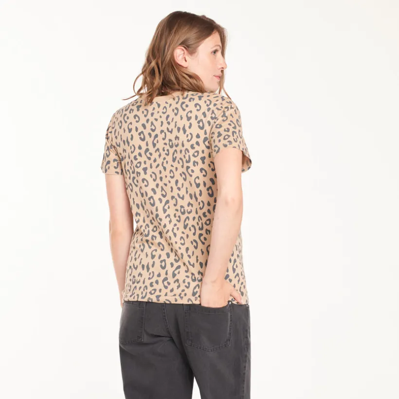 Korte mouw zwangerschaps T-shirt met voedingsrits