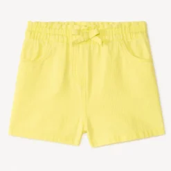 Korte ongebleekte katoenen broek voor babymeisjes