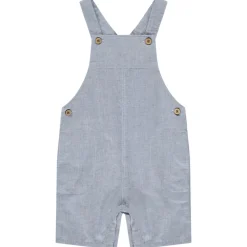 Korte overgooier van stof voor babyjongens – blauw-grijs