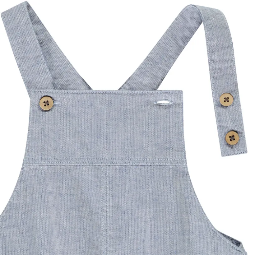 Korte overgooier van stof voor babyjongens – blauw-grijs
