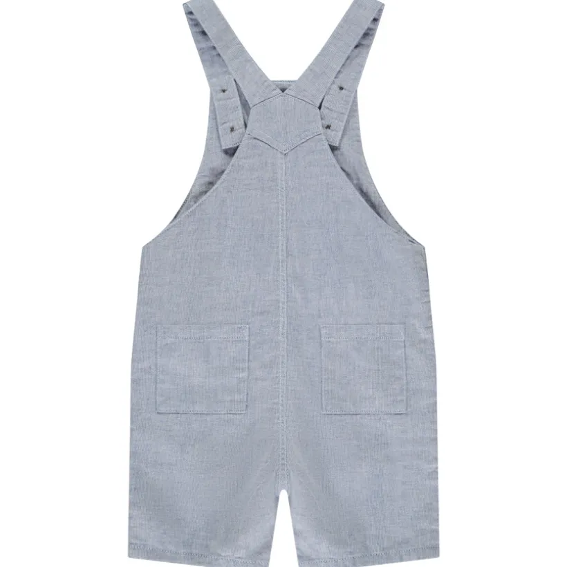 Korte overgooier van stof voor babyjongens – blauw-grijs