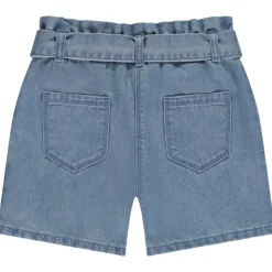 Korte paperbag jeans met riem meisjes