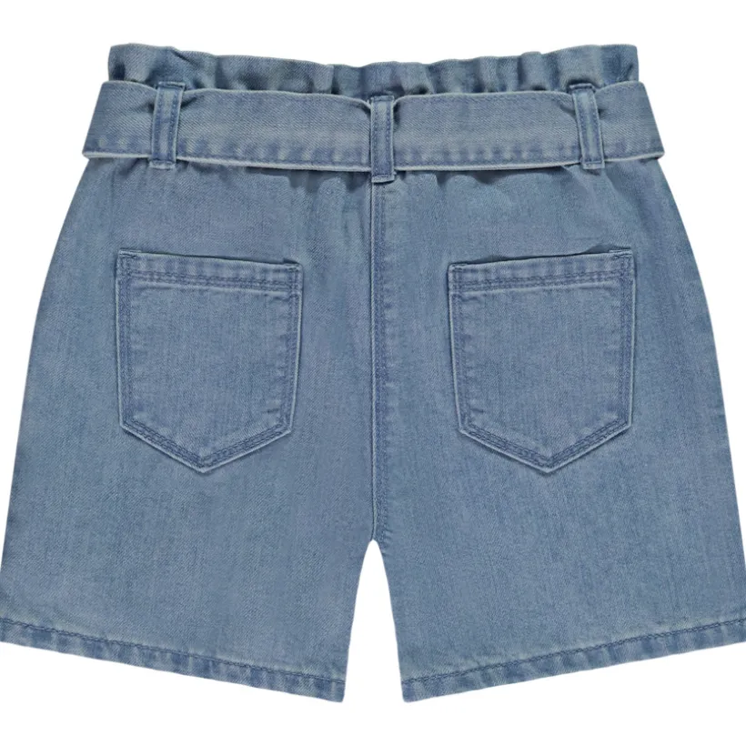 Korte paperbag jeans met riem meisjes