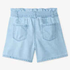 Korte paperbag jeans met strikceintuur meisjes
