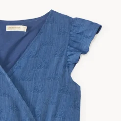 Korte portefeuille jumpsuit met strik meisjes