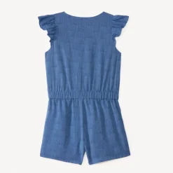 Korte portefeuille jumpsuit met strik meisjes