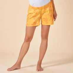 Korte pyjama in voile met bladerenprint voor dames