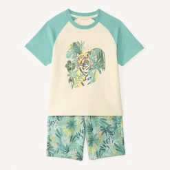 Korte set t-shirt + jungle-print bermuda jongens