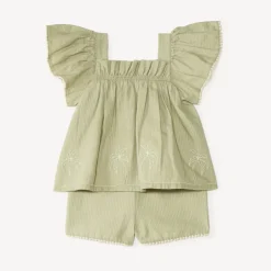 Korte set van 2 delen, blouse + short voor baby meisjes