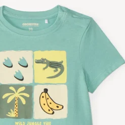 Korte set van 2 delen t-shirt + bermuda met jungleprint voor babyjongen
