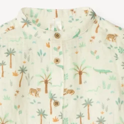 Korte set van 2 stukken: een shirt en een bermuda met tropische print jongens.