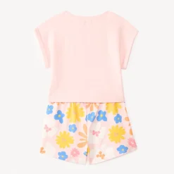 Korte set van 2 stuks met bloemenprint meisjes