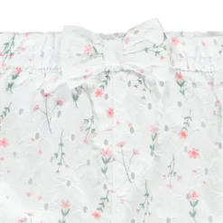 Korte short met Engels borduursel en bloemen voor meisjes