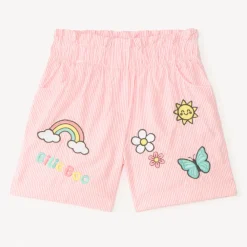 Korte stoffen broek met geborduurde strepen van Bilie Boo meisjes