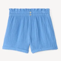 Korte unicolor broek van double gaze meisjes