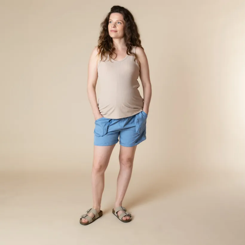 Korte zwangerschapsbroek met hoge hoofdband