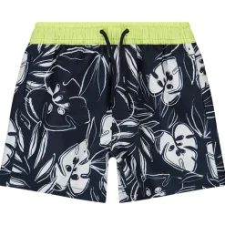 Korte zwembroek met Monstera bladerenprint jongens