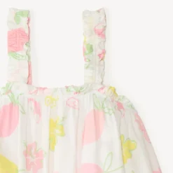 Kort mouwloos bloesje met fruitprint meisjes
