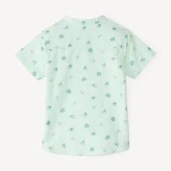 Kort set van 2 stukken met mao-kraag shirt en tuinbroek voor babyjongen