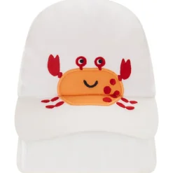 Kraagloze pet met geborduurd krabpatch voor babyjongen