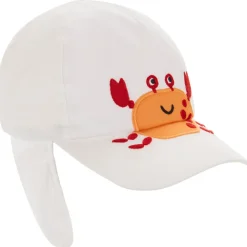 Kraagloze pet met geborduurd krabpatch voor babyjongen