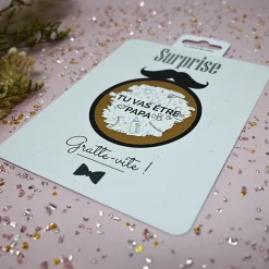 Kraskaart Je wordt papa, originele zwangerschapsaankondiging met beschermsticker en kraftenvelop