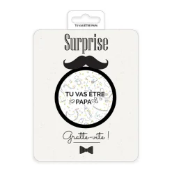Kraskaart Je wordt papa, originele zwangerschapsaankondiging met beschermsticker en kraftenvelop