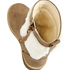 Laarzen in beige met rits en moumoute meisjes