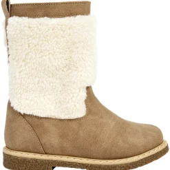 Laarzen in beige met rits en moumoute meisjes