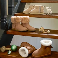 Laarzen met fluweel effect en bontkraag meisjes