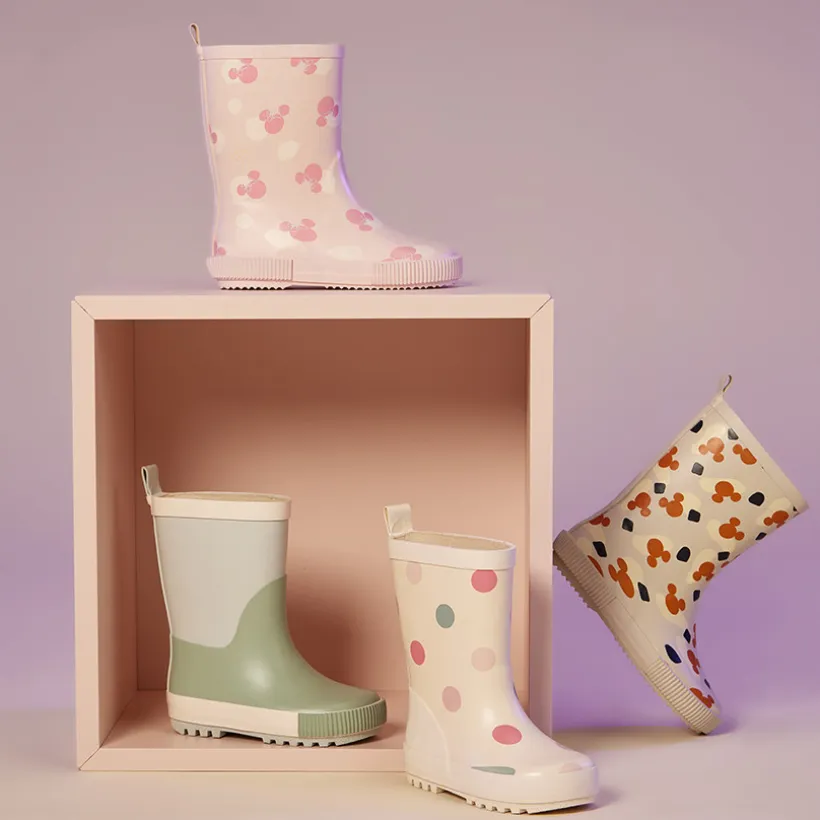 Laarzen van regen met stippen voor baby meisje