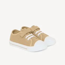 Lage canvas sneakers met elastische veters en klittenband voor babyjongen