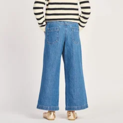 Lage denim jeans met opgestikte zakken meisjes