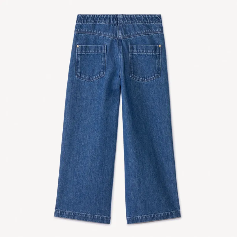 Lage denim jeans met opgestikte zakken meisjes