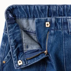 Lage denim jeans met opgestikte zakken meisjes