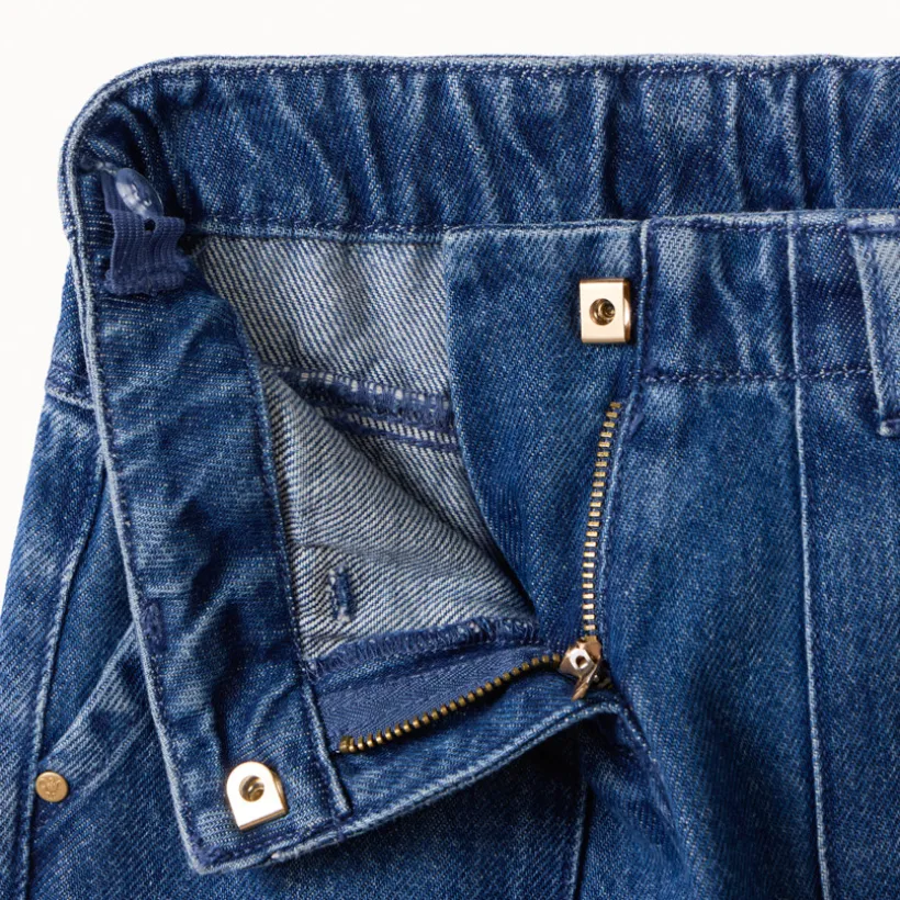 Lage denim jeans met opgestikte zakken meisjes