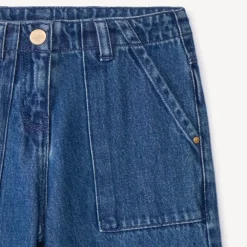 Lage denim jeans met opgestikte zakken meisjes
