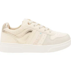 Lage glanzende en glinsterende sneakers met rits voor meisjes