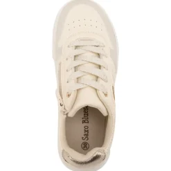 Lage glanzende en glinsterende sneakers met rits voor meisjes