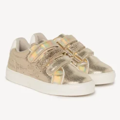 Lage gouden sneakers met iriserend effect meisjes