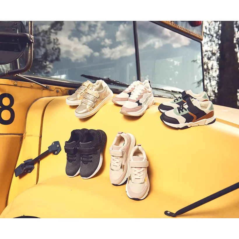 Lage gouden sneakers met iriserend effect meisjes