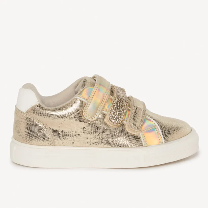 Lage gouden sneakers met iriserend effect meisjes